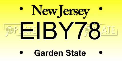 EIBY78 New Jersey License Plate