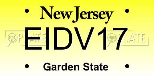 EIDV17 New Jersey License Plate