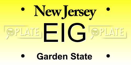 EIG New Jersey License Plate