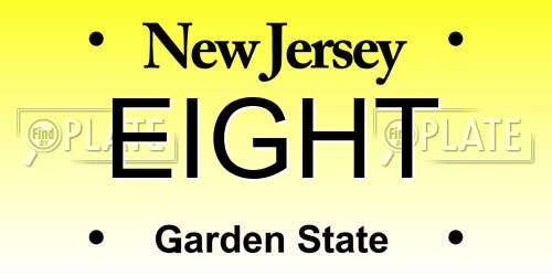 EIGHT New Jersey License Plate
