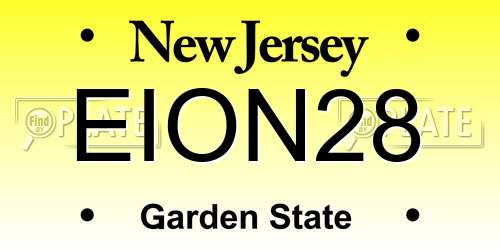 EION28 New Jersey License Plate