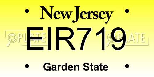 EIR719 New Jersey License Plate