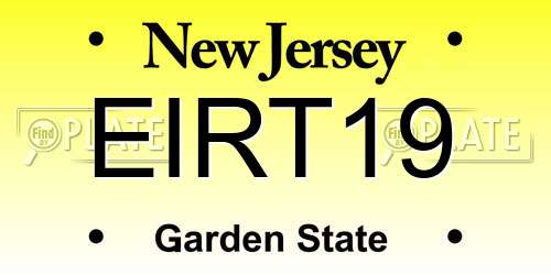 EIRT19 New Jersey License Plate