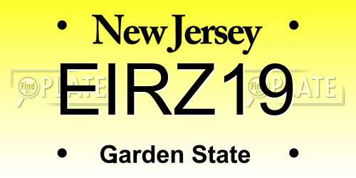 EIRZ19 New Jersey License Plate