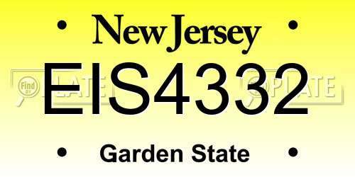 EIS4332 New Jersey License Plate
