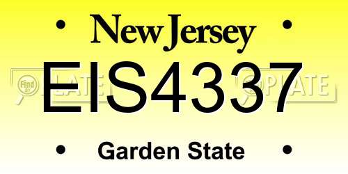 EIS4337 New Jersey License Plate