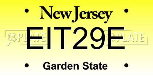 EIT29E New Jersey License Plate
