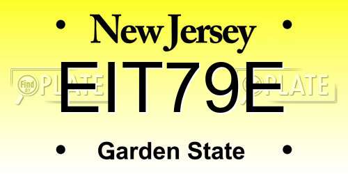 EIT79E New Jersey License Plate
