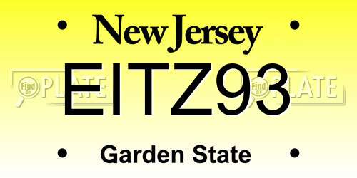 EITZ93 New Jersey License Plate