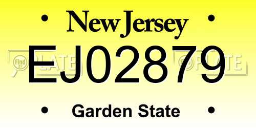 EJ02879 New Jersey License Plate