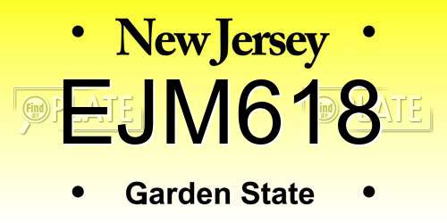 EJM618 license plate in NJ state
