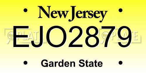 EJO2879 New Jersey License Plate