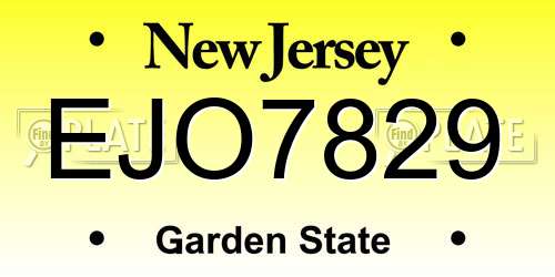 EJO7829 New Jersey License Plate