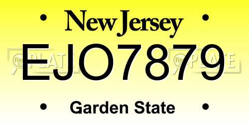 EJO7879 New Jersey License Plate