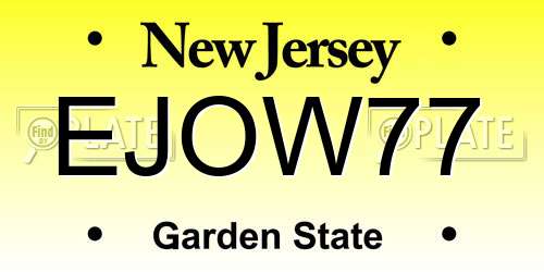 EJOW77 New Jersey License Plate