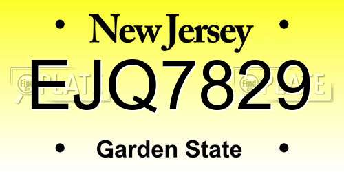 EJQ7829 New Jersey License Plate