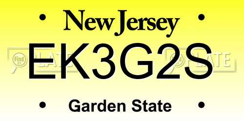 EK3G2S New Jersey License Plate