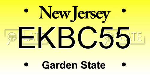 EKBC55 New Jersey License Plate