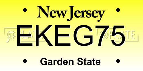 EKEG75 New Jersey License Plate