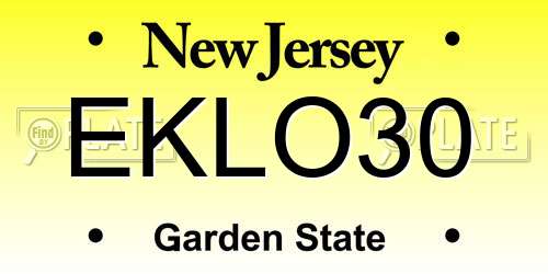 EKLO30 New Jersey License Plate