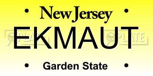 EKMAUT New Jersey License Plate