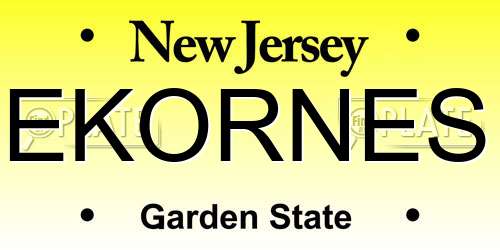 EKORNES New Jersey License Plate
