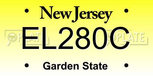 EL280C New Jersey License Plate