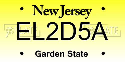 EL2D5A New Jersey License Plate
