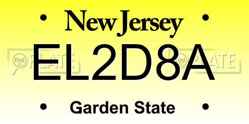 EL2D8A New Jersey License Plate
