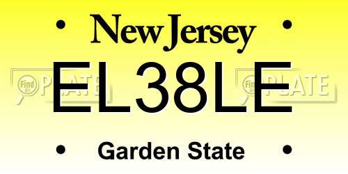 EL38LE New Jersey License Plate