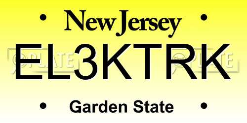 EL3KTRK New Jersey License Plate