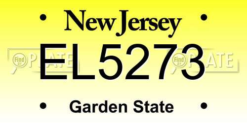 EL5273 New Jersey License Plate