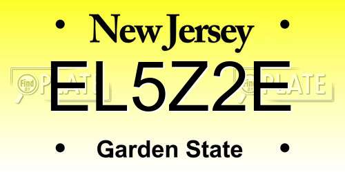 EL5Z2E New Jersey License Plate