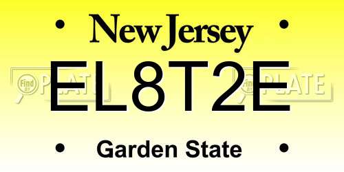 EL8T2E New Jersey License Plate