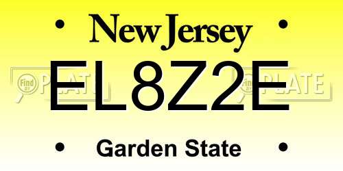 EL8Z2E New Jersey License Plate