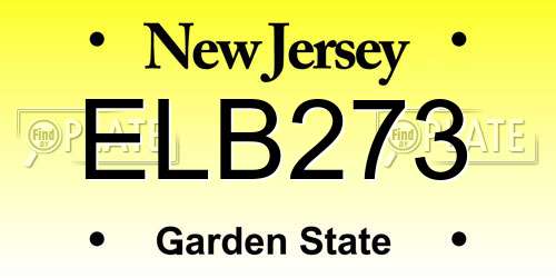 ELB273 New Jersey License Plate