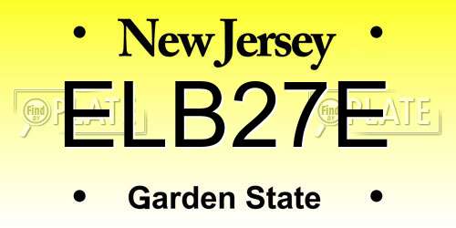 ELB27E New Jersey License Plate
