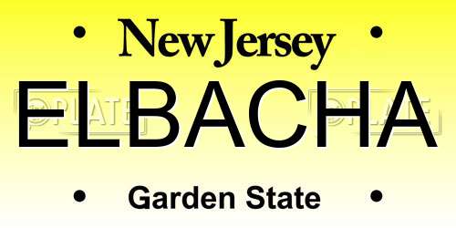 ELBACHA New Jersey License Plate