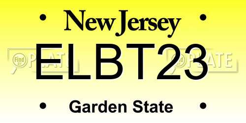 ELBT23 New Jersey License Plate