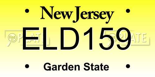 ELD159 New Jersey License Plate