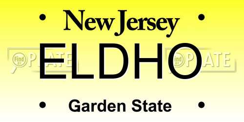 ELDHO New Jersey License Plate