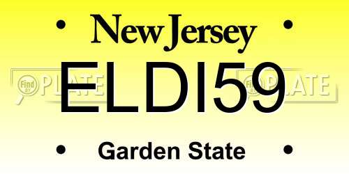 ELDI59 New Jersey License Plate