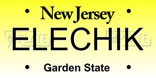ELECHIK New Jersey License Plate