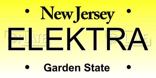 ELEKTRA New Jersey License Plate