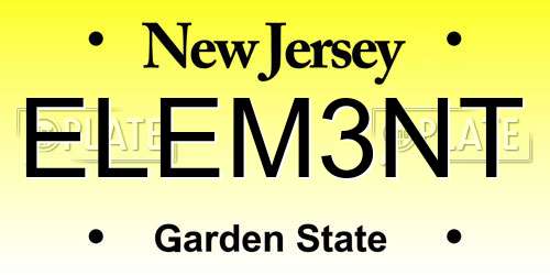 ELEM3NT New Jersey License Plate