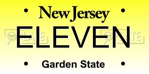 ELEVEN New Jersey License Plate