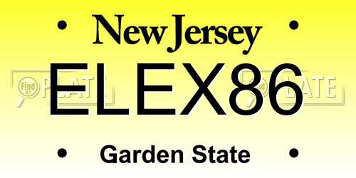 ELEX86 New Jersey License Plate