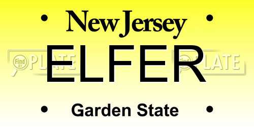 ELFER New Jersey License Plate