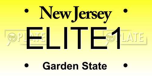 ELITE1 New Jersey License Plate
