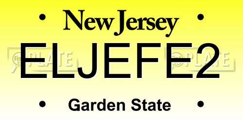 ELJEFE2 New Jersey License Plate